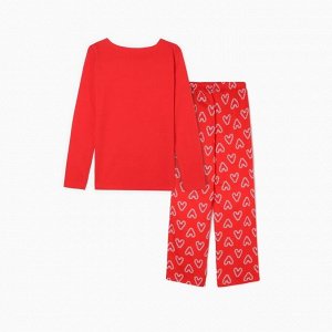 Пижама женская (лонгслив и брюки) KAFTAN "Love" размер