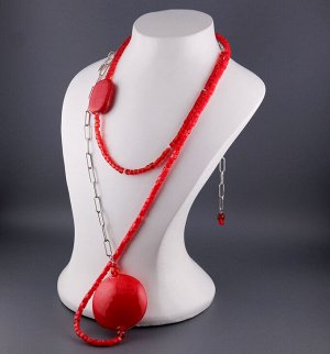 Lariat Red Муранское стекло/Металлическая застежка/Металл