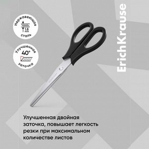Ножницы для левшей ErichKrause Standard Left Hand, 17 см, лезвия из нержавеющей стали, ударопрочный пластик, европодвес