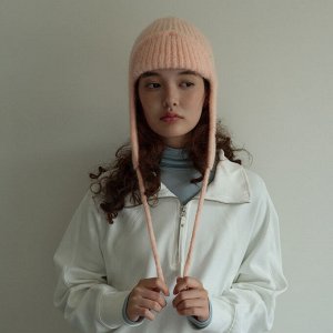 Шапка ушанка, женская, вязаная, теплая