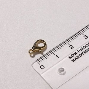 Замок-карабин (набор 10 шт.), 12x7 мм, цвет золото