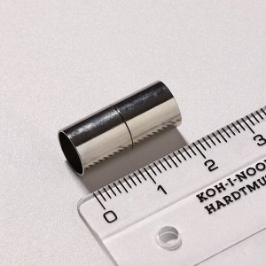Замок-концевик магнитный, L=20мм, вн.D=8мм, (набор 3 шт.), цвет серебро