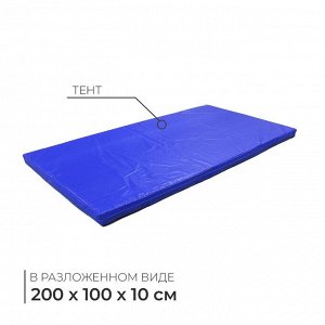 Мат, 200х100х10 см, цвет синий