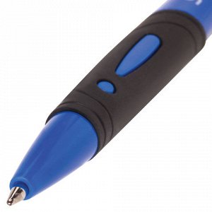 Ручка шариковая автоматическая с грипом STAFF "Manager" BPR-246, СИНЯЯ, корпус синий, линия письма 0,35 мм, 142492