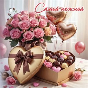 Двойная бирка для подарка "Самой нежной"