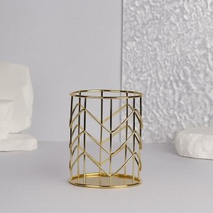 Органайзер - подставка для хранения косметики, d = 8 ? 10 см, цвет золотистый