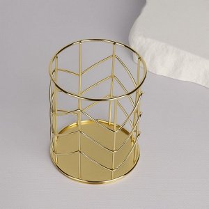 Подставка для хранения косметики, d=8x10 см, цвет золотистый