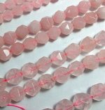Бусины Розовый кварц огранка Ромб 10 мм
