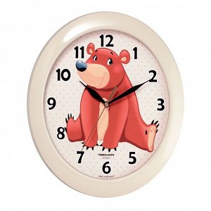 Часы настенные интерьерные "Мишка", бесшумные, d-29 см