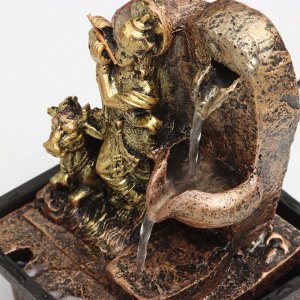 Фонтан настольный от сети "Кришна и корова" 18х12х12 см