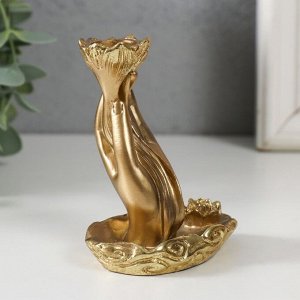 Подставка для благовоний, конусов «Цветок в руке», полистоун, 7*5.5*9 см