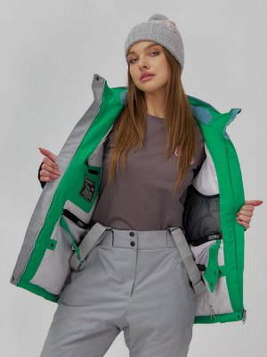 Гоннолыжная куртка женская зимняя сиреневого цвета 709Sn
