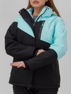 Горнолыжная куртка женская зимняя голубого цвета 707Gl