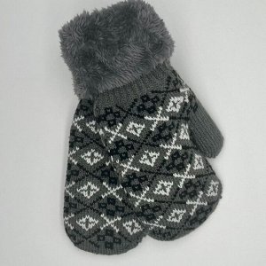 Варежки с рисунком двойные