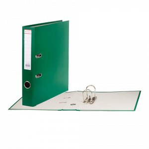 Папка-регистратор с покрытием из полипропилена, 50 мм, прочная, с уголком, BRAUBERG, зеленая, 226591