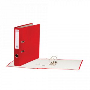 Папка-регистратор с покрытием из полипропилена, 50 мм, прочная, с уголком, BRAUBERG, красная, 226592