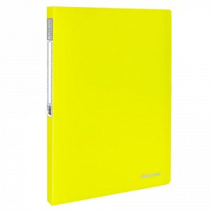 Папка 20 вкладышей BRAUBERG “Neon“, 16 мм, неоновая желтая, 700 мкм, 227449