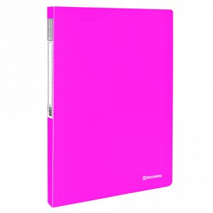 Папка 20 вкладышей BRAUBERG “Neon“, 16 мм, неоновая розовая, 700 мкм, 227450