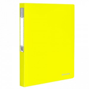 Папка 40 вкладышей BRAUBERG “Neon“, 25 мм, неоновая желтая, 700 мкм, 227453