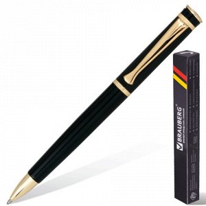 Ручка подарочная шариковая BRAUBERG "Perfect Black", корпус черный, узел 1 мм, линия письма 0,7 мм, синяя