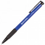 Ручка шариковая автоматическая с грипом BRAUBERG &quot;Explorer&quot;, СИНЯЯ, корпус синий, узел 0,7 мм, линия письма 0,35 мм, 140581