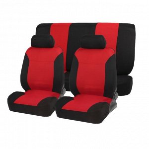 Авточехлы на сиденья TORSO Premium универсальные, 6 предметов, чёрно-красный AV-21