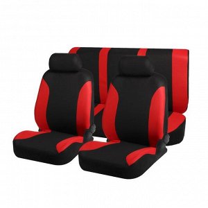 Авточехлы на сиденья TORSO Premium универсальные, 6 предметов, чёрно-красный AV-30