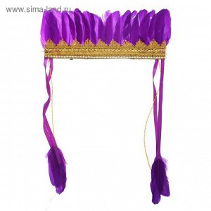 Карнавальный головной убор Перышки на резинке цвет фиолетовый