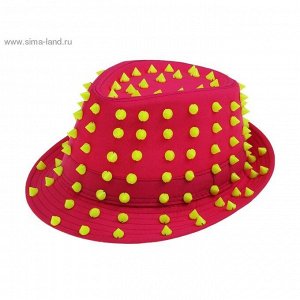 Шляпа розовая желтые шипы