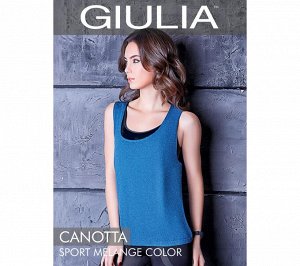 CANOTTA SPORT MELANGE COLOR (Giulia) с широкими бретелями и цветными вставками на спине и предплечье