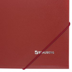 Папка на резинках BRAUBERG Стандарт, красная, до 300 листов,
