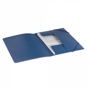 Папка на резинках BRAUBERG Стандарт, синяя, до 300 листов, 0