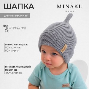 Шапка детская MINAKU, серая