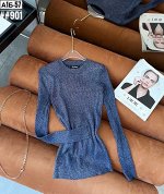 Женская водолазка без горла с люрексом