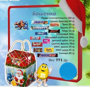 M&M's and Friends (771 гр) Башенка Большой Новогодний сладкий подарок