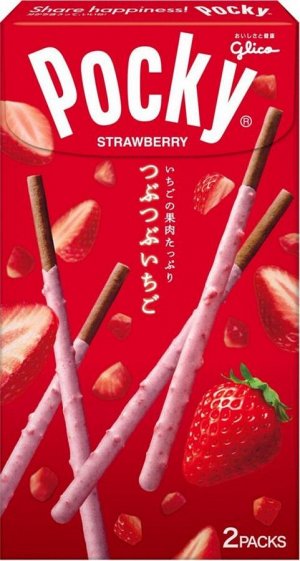 POCKY Печенье "Палочки с клубникой  [Pebbly Strawberry ]", 2 пак 57,6 гр 10шт.*12бл. Арт-11163