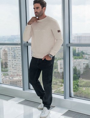 Джемпер с авторским принтом из легкого футера