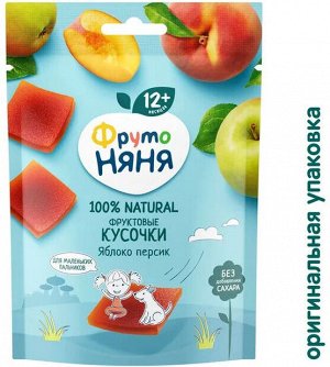 ФРУТОНЯНЯ Фруктовые кусочки 53г яблоко-персик