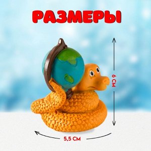 Фигурка полистоун «Змей с глобусом», 5.5*6 см