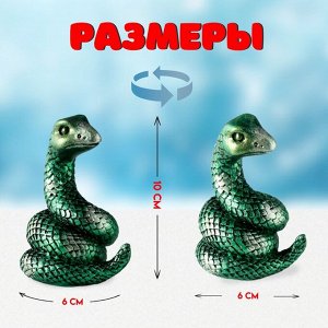 Фигурка полистоун «Змейка с сиянием», 6x6x10 см, МИКС
