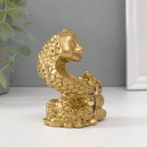 Нэцкэ фигурка полистоун «Змея с мешком китайских монет», 4.7*7.5*9.7 см