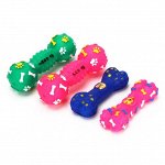 Игрушка-пищалка, резина, 14х5см/18х6см, 2дизайна, &quot;Кость&quot;/&quot;Гантель&quot;