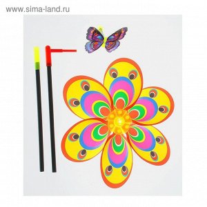 Ветерок «Цветочек», с бабочкой, виды МИКС