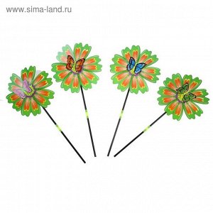 Ветерок «Цветочек», с бабочкой, цвета МИКС