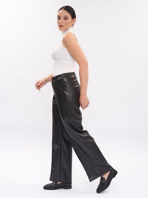 Брюки прямые из эко-кожи BB23009BLK01