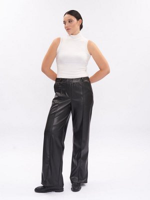 Брюки прямые из эко-кожи BB23009BLK01