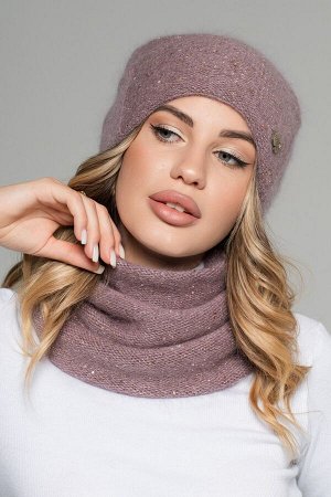 62h003 комплект (шапка Шапка 54 -58 см , снуд
двухслойная  Ангора 30% - Шерсть 20% - Акрил 50% пайетки