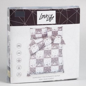 Постельное белье новогоднее LoveLife 2сп New year forest 175*215см,200*225см,50*70см-2штуки