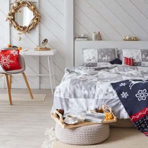 Постельное белье новогоднее LoveLife 2сп New year forest 175*215см,200*225см,50*70см-2штуки