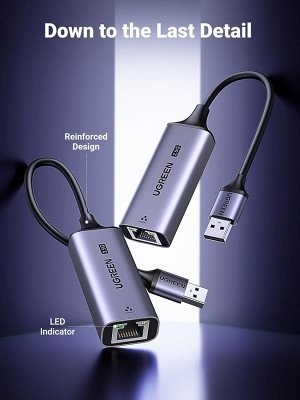 Карта сетевая (адаптер) USB-A 3.0 - 2.5G Ethernet (CM648) Ugreen